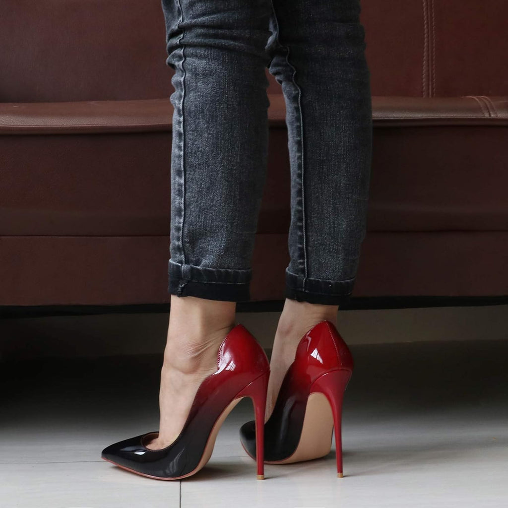 Women'S Sexy Pointed Toe High Heels,4.72 Inch/12Cm Patent Leather Pumps,Wedding Dress Shoes,Cute Evening Stilettos